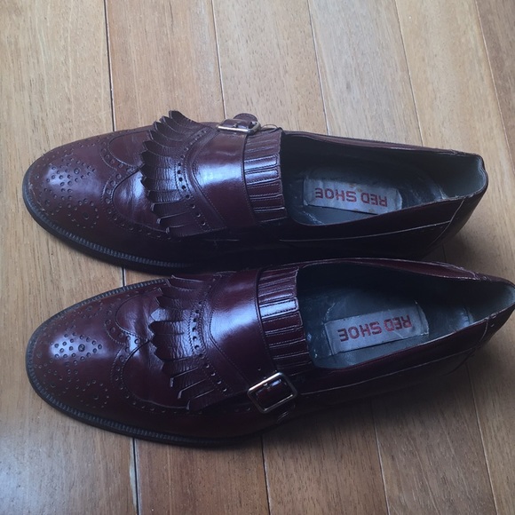Men’s formal shoes Burgundy color Size: 9 - Picture 1 of 7